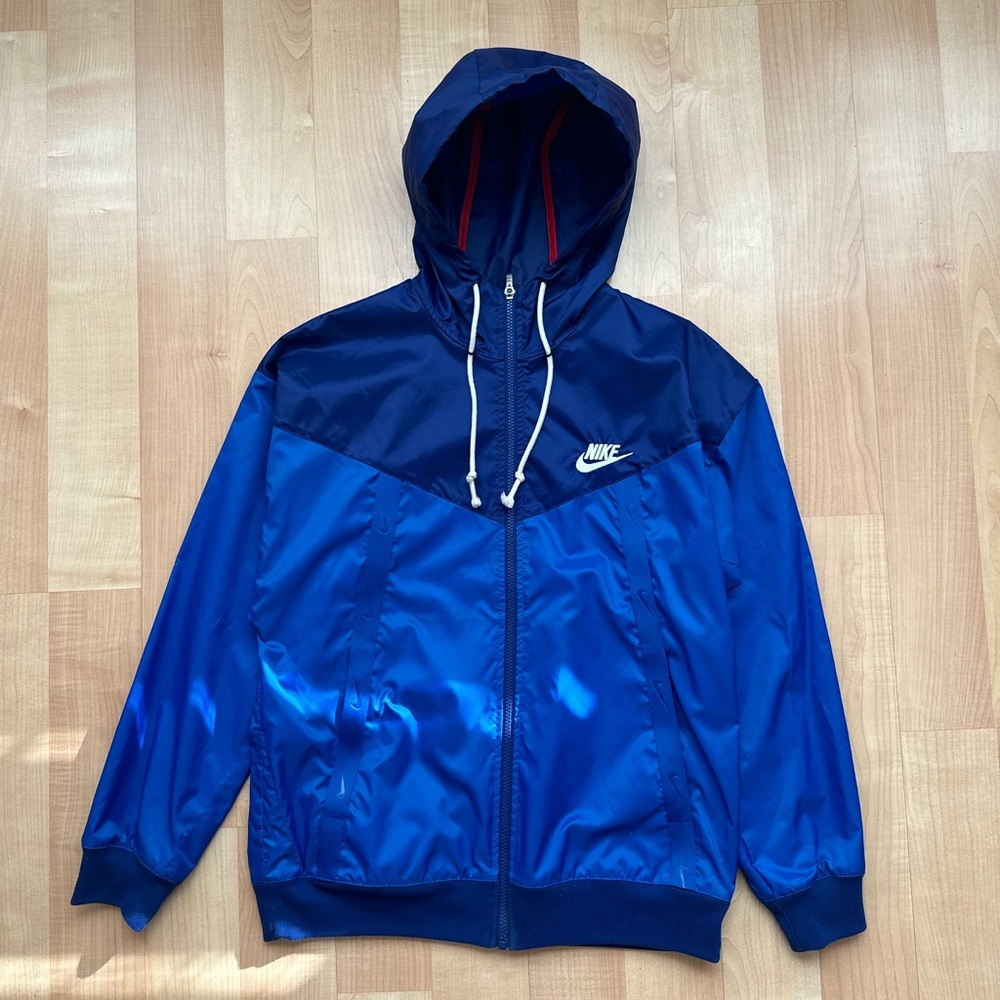 Nike Blue Hooded Windbreaker Jacket